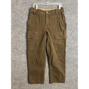 Duluth Trading Co. Mens Firehouse Cargo Pants Size 32 Brown Cotton Rugged Work